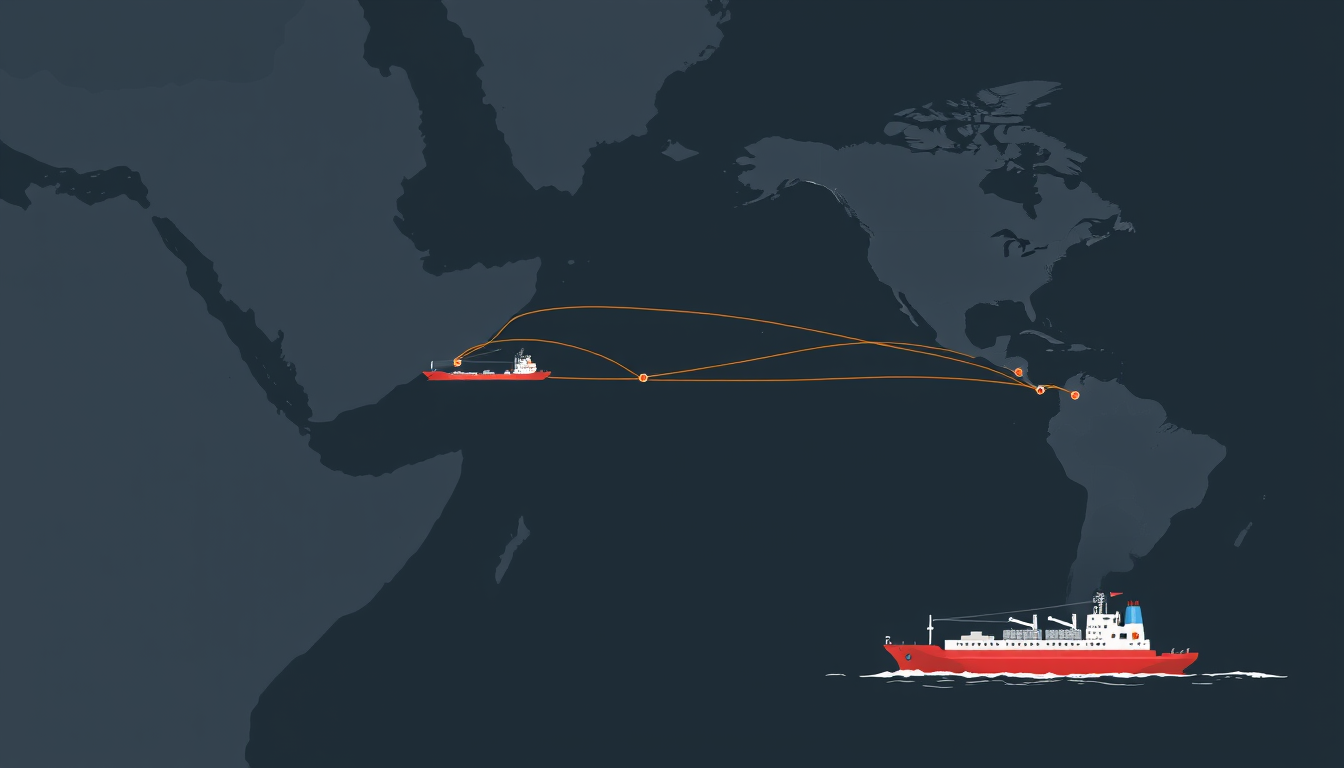 Global oil routes near the Strait of Hormuz